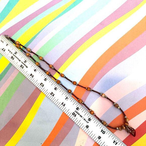 Carnelian Orange beaded pendant necklace - Picture 8 of 10